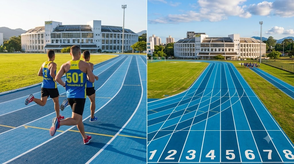 Pista de atletismo da UFSC em Florianópolis, bairro Trindade / Carvoeira.