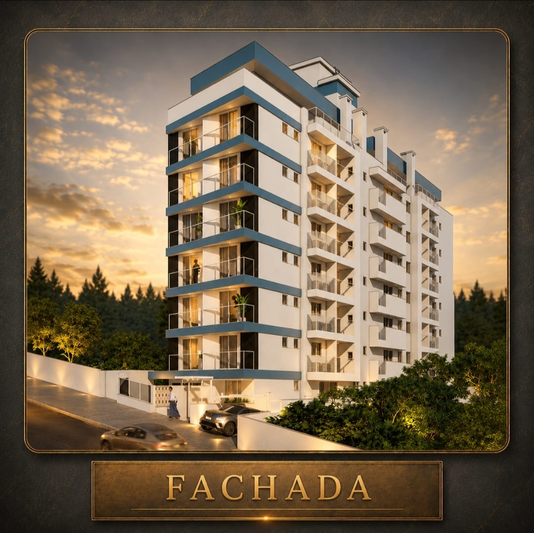 Fachada do edifício residencial na Carvoeira, 400m da UFSC, Florianópolis.