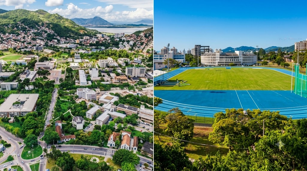 Infraestrutura, campus da UFSC, quadra de atletismo. Trindade