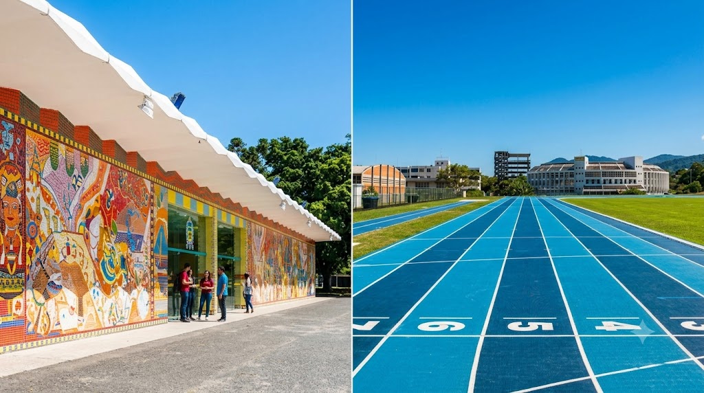 Universidade, campus da UFSC na Trindade, lado Carvoeira.