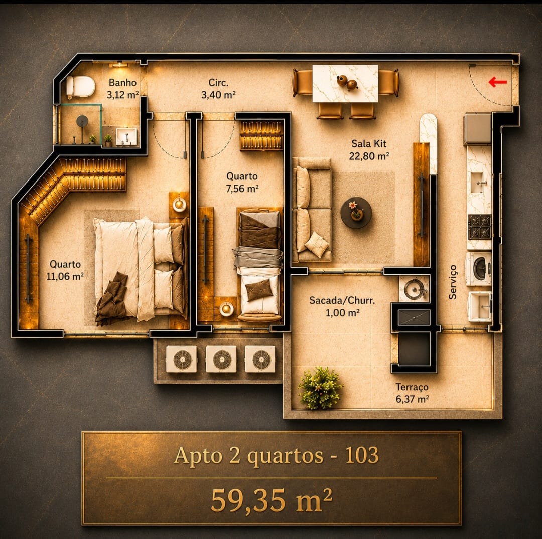 Lindo apartamento de 2 dormitórios na Carvoeira, perto da UFSC. Uma vaga de garagem.